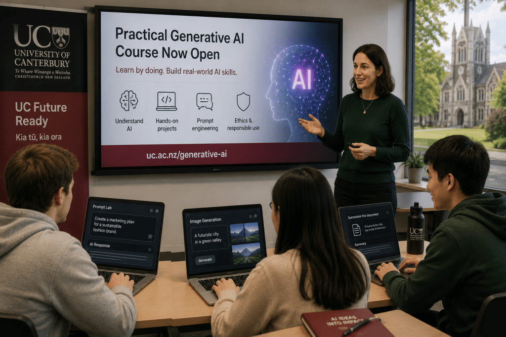 University of Canterbury opens practical generative AI&nbsp;course