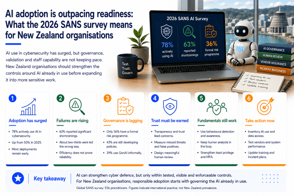 AI Adoption Is Outpacing Readiness: What the 2026 SANS Survey Means for New Zealand&nbsp;Organisations