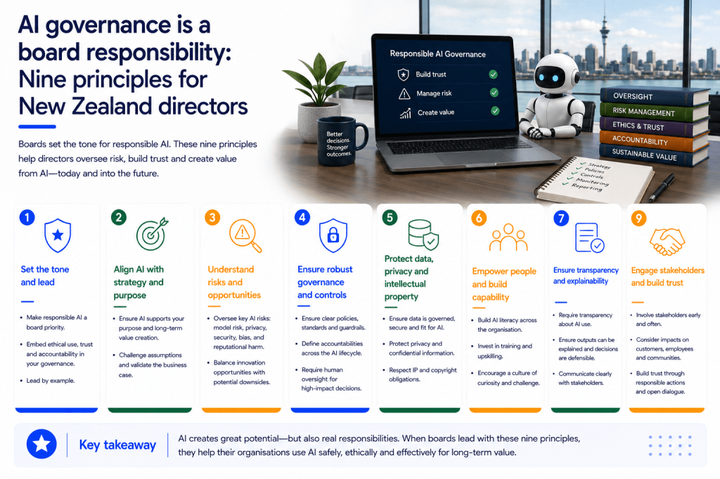AI Governance Is a Board Responsibility: Nine Principles for New Zealand&nbsp;Directors