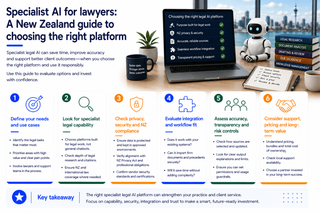 Specialist AI for Lawyers: A New Zealand Guide to Choosing the Right&nbsp;Platform